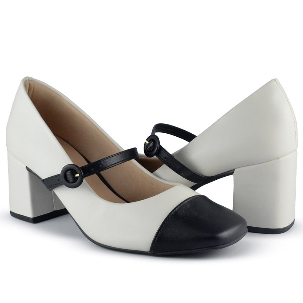 Sapato Cazzualen Feminino Mary Jane 94012 Branco 6