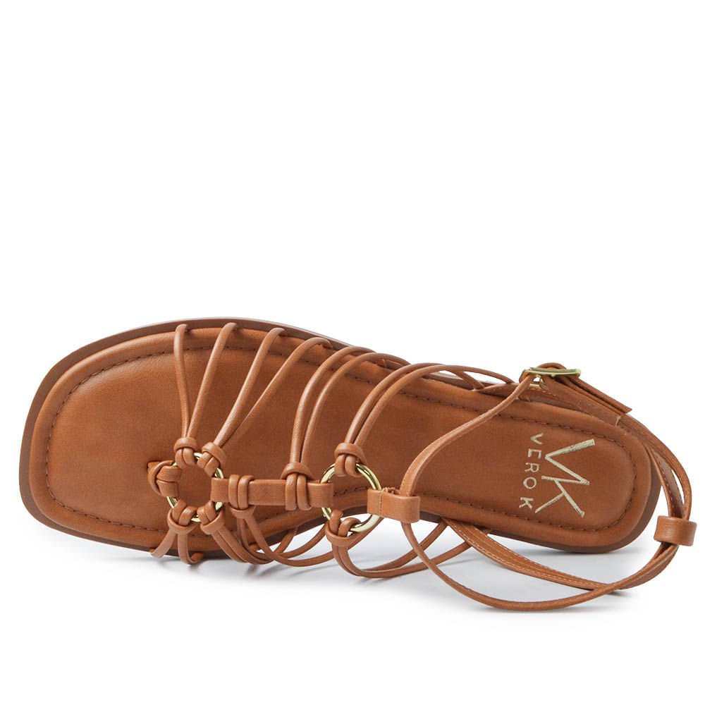 Sandália Rasteira Vero K Feminina 24008 Marrom 4