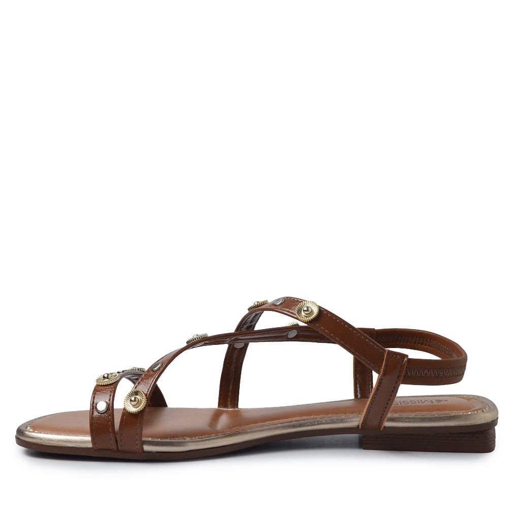 Sandália Rasteira Mississipi Feminina JO652 Marrom 3