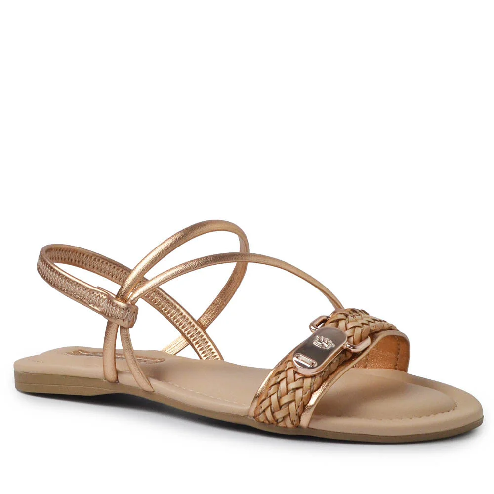 Sandália Rasteira Infantil Pink Cats Feminina V4871 Rose Gold 2