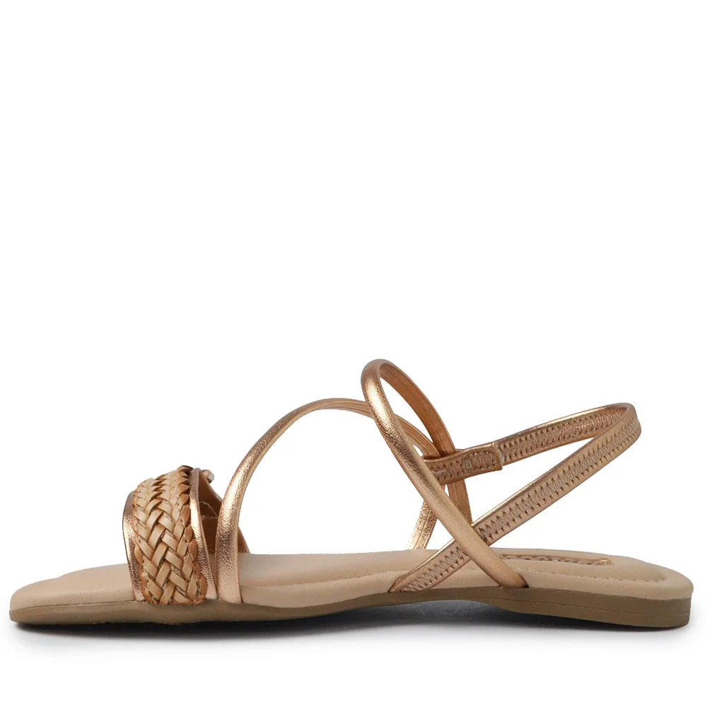 Sandália Rasteira Infantil Pink Cats Feminina V4871 Rose Gold 3