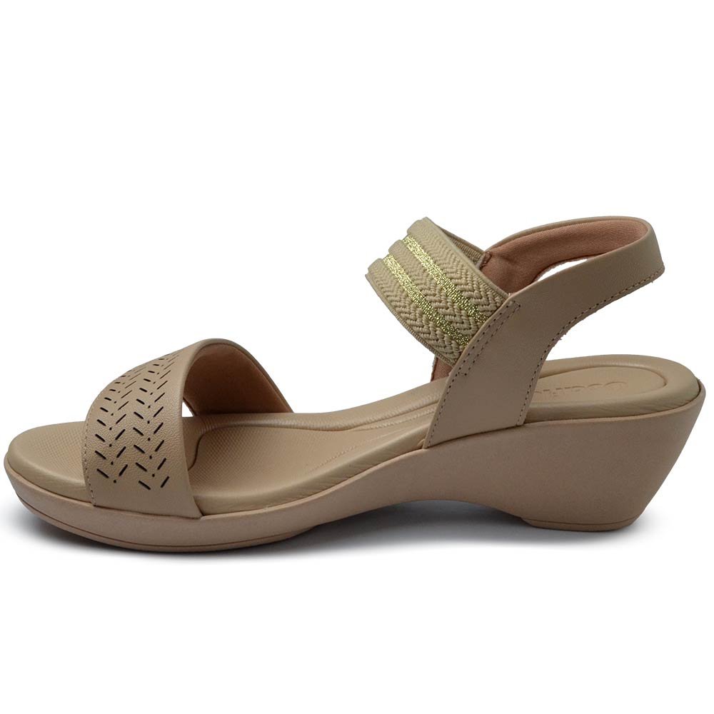 Sandália Anabela Usaflex Feminina PA01003 Bege 2