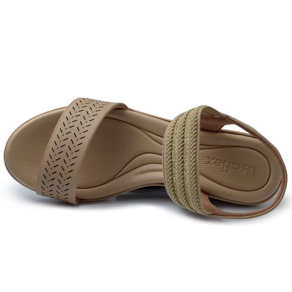 Sandália Anabela Usaflex Feminina PA01003 Bege 3