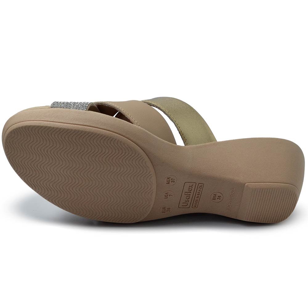 Tamanco Usaflex Feminino PA01002 Dourado 5