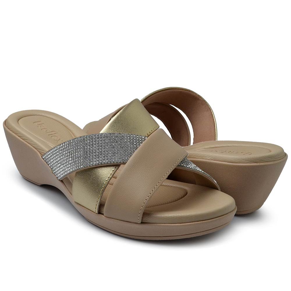 Tamanco Usaflex Feminino PA01002 Dourado 6