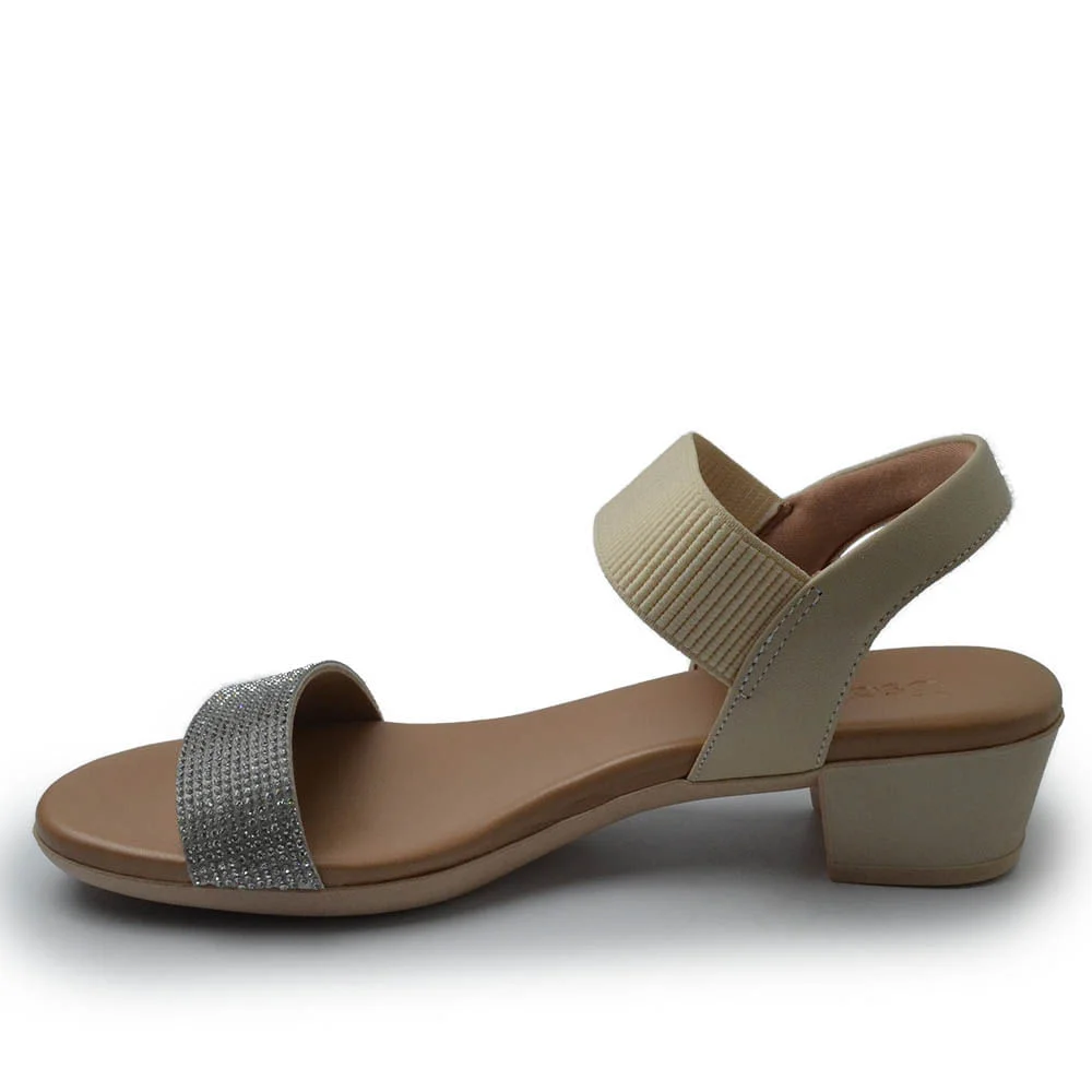 Sandália Usaflex Feminina Salto Baixo PA02001 Bege 3