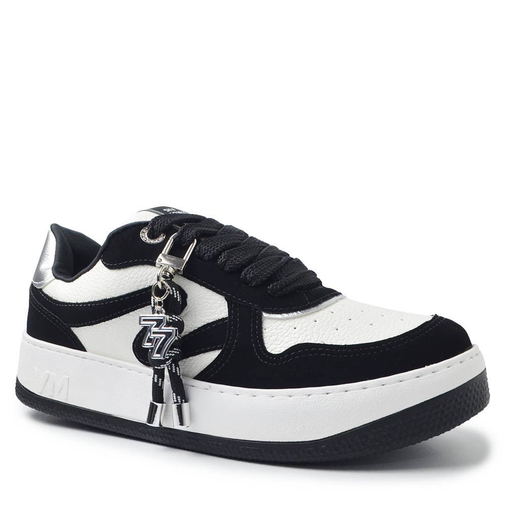 Tênis Casual Via Marte Feminino 209-014-04 Preto/Branco 2