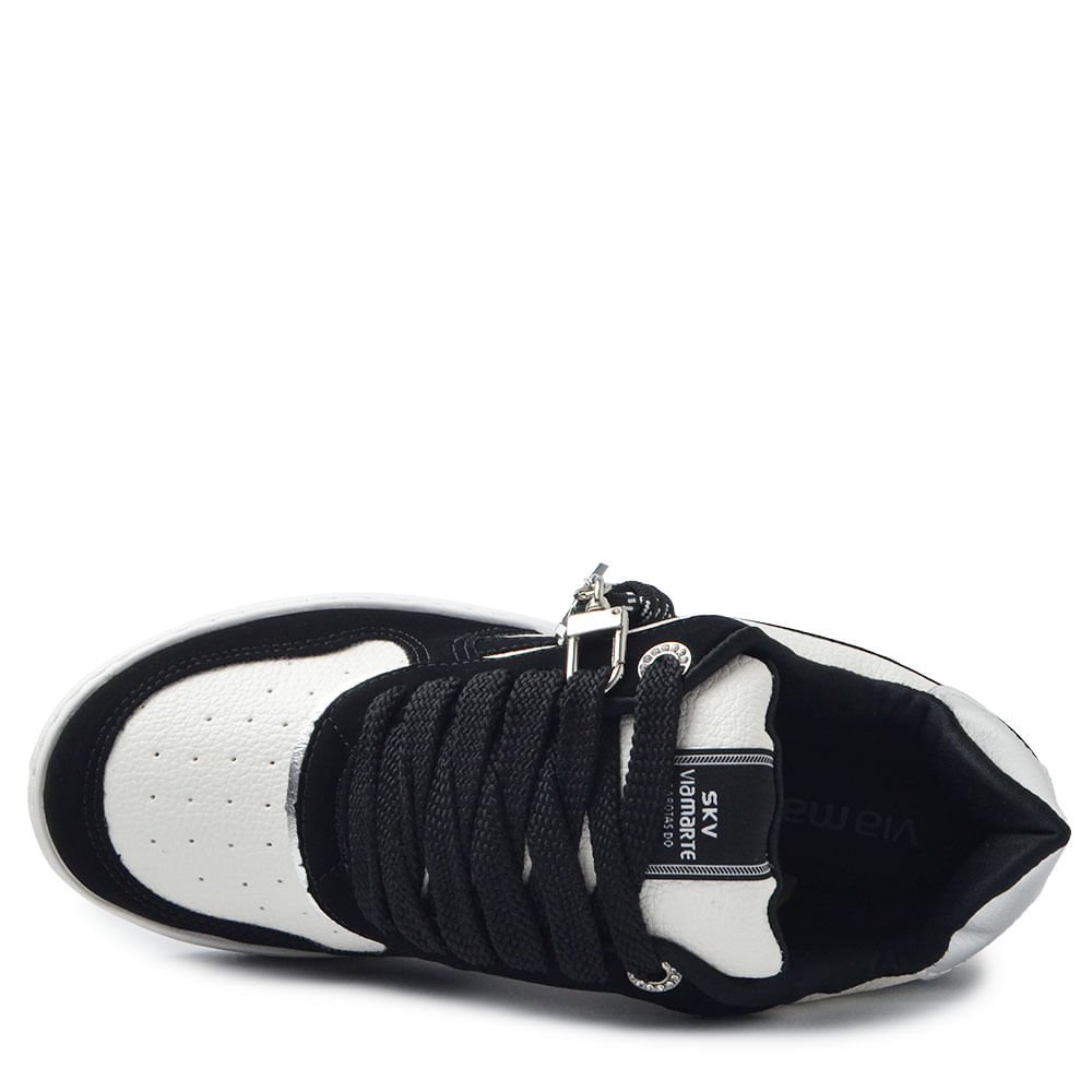 Tênis Casual Via Marte Feminino 209-014-04 Preto/Branco 4