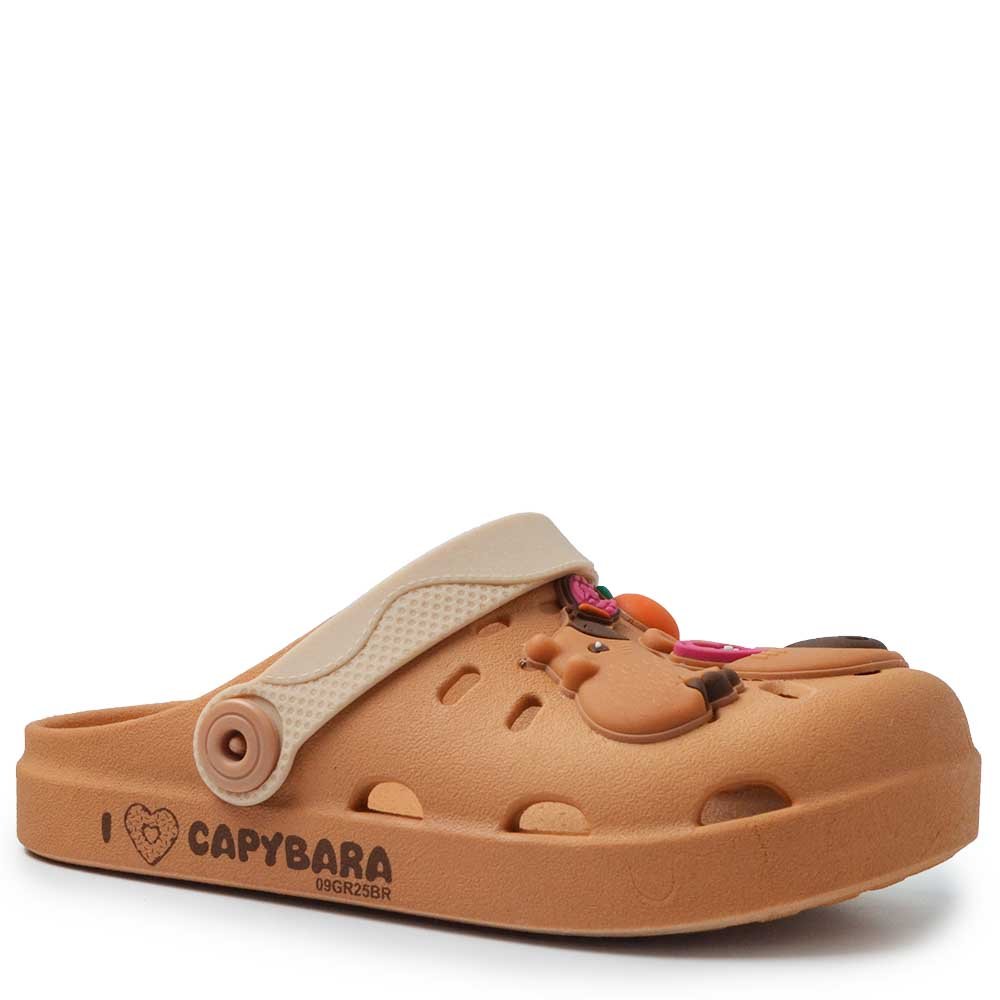 Babuche Infantil Grendene Feminina Capivara Hype 23455 Marrom 2