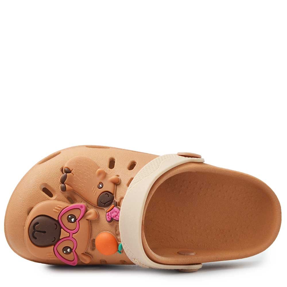 Babuche Infantil Grendene Feminina Capivara Hype 23455 Marrom 4
