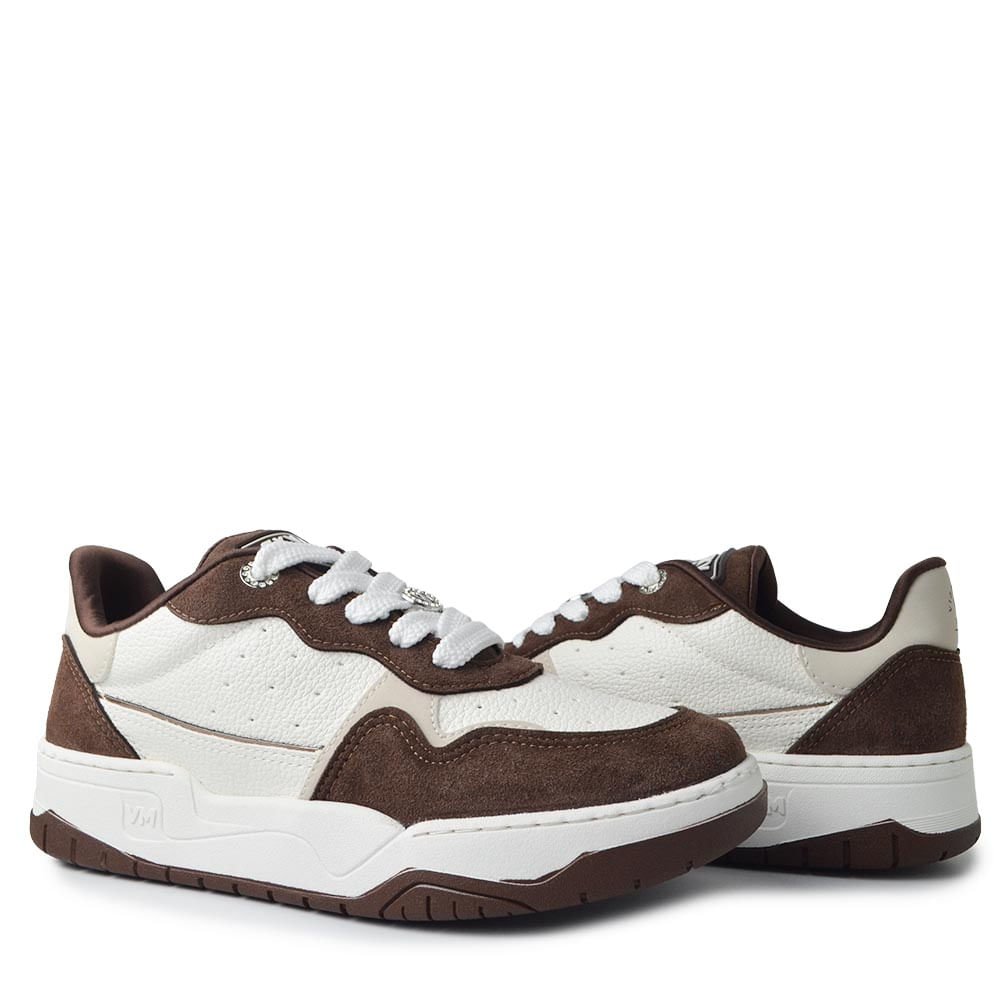 Tênis Casual Via Marte Feminino 276-012-13 Branco/Marrom 6