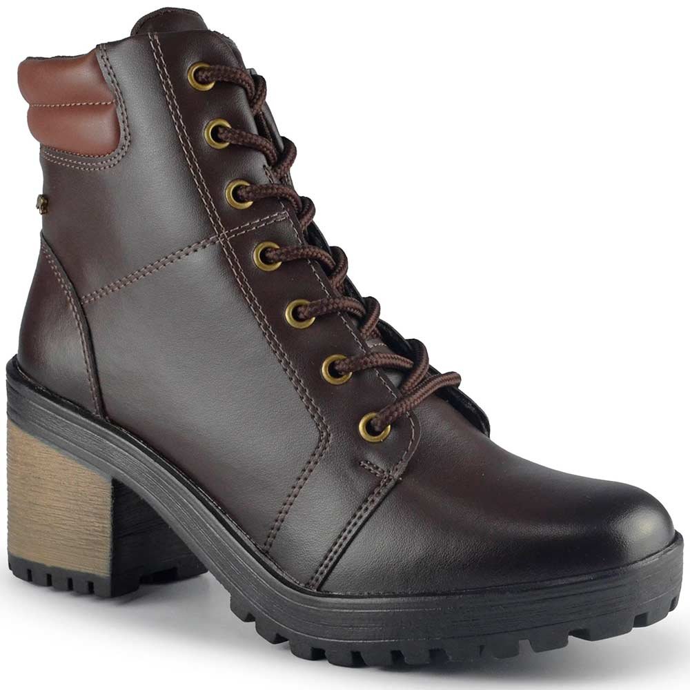 Coturno Lacolly Feminino Salto Alto Bloco 9732 Marrom 2