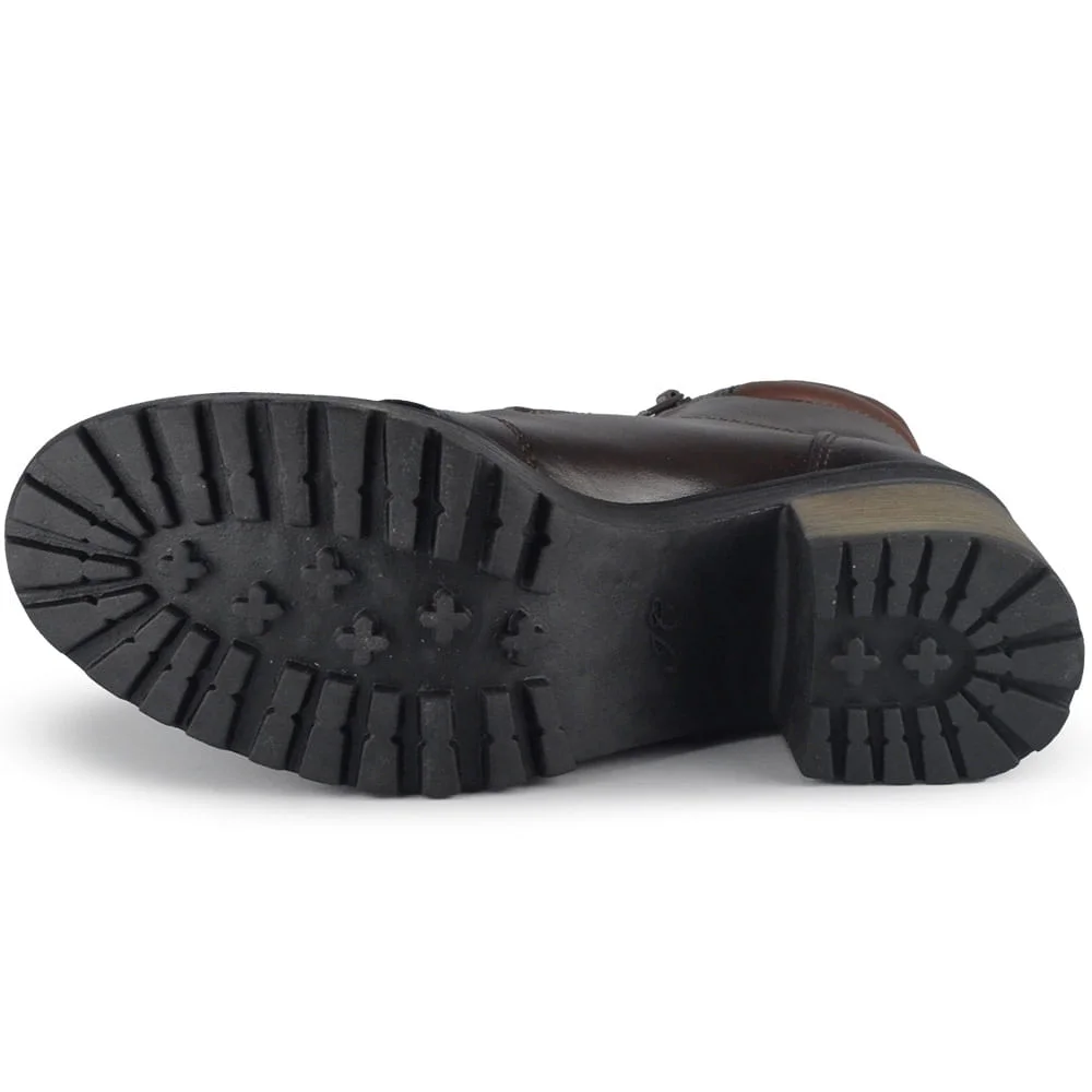 Coturno Lacolly Feminino Salto Alto Bloco 9732 Marrom 5