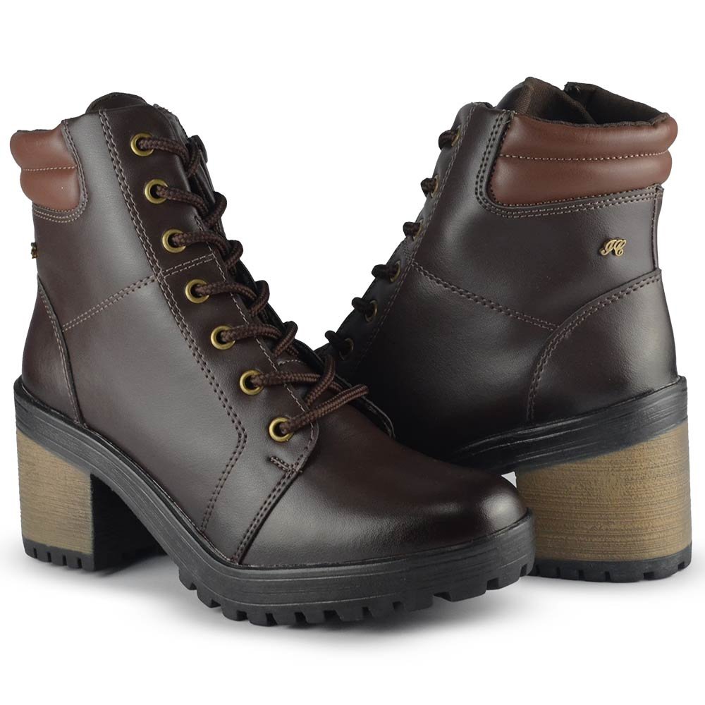 Coturno Lacolly Feminino Salto Alto Bloco 9732 Marrom 6