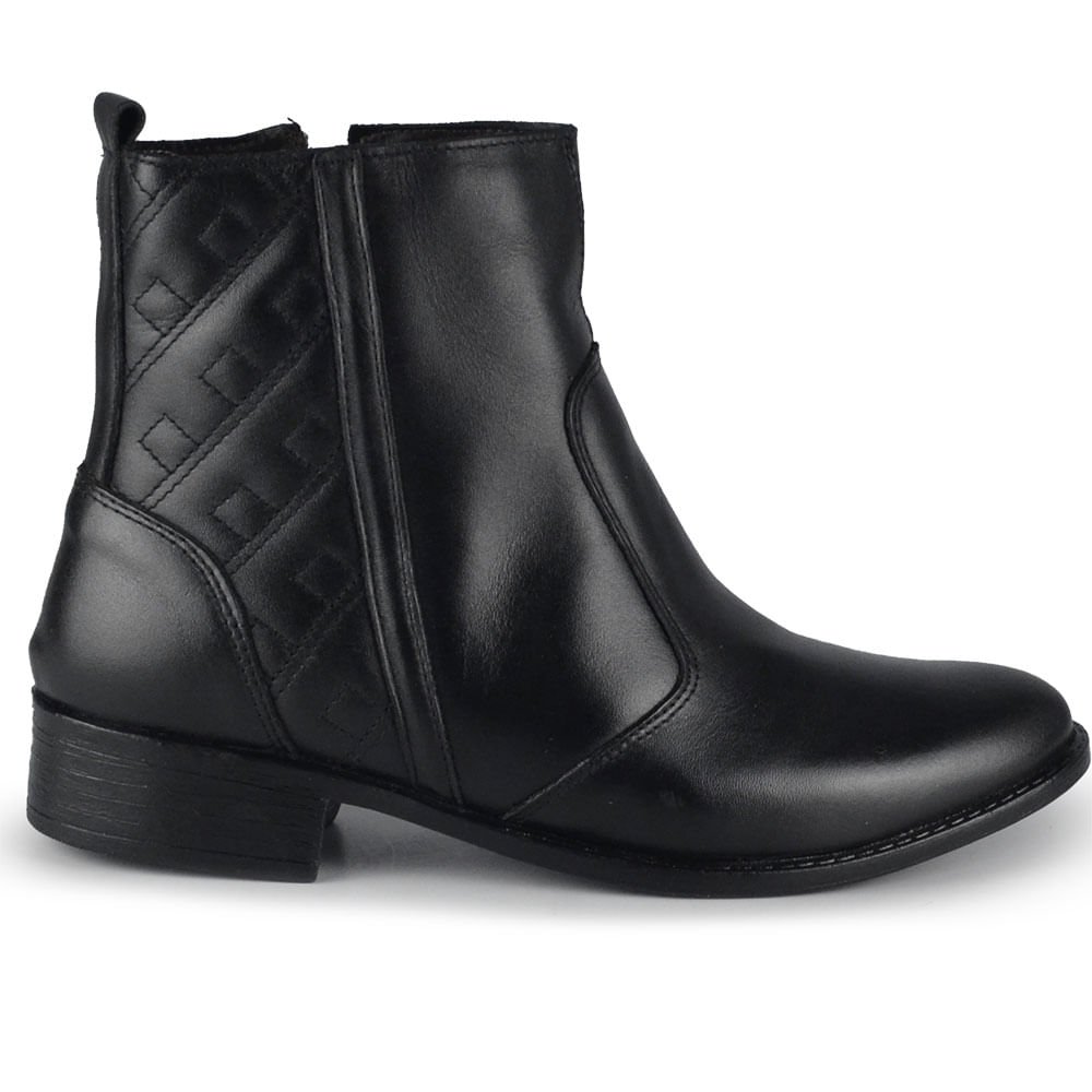 Bota Cano Baixo Cazzuallen Feminina em Couro 87116