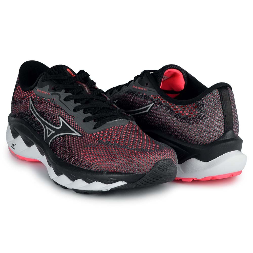 Tênis Esportivo Mizuno Feminino Wave Way 4 Vermelho/Preto 3