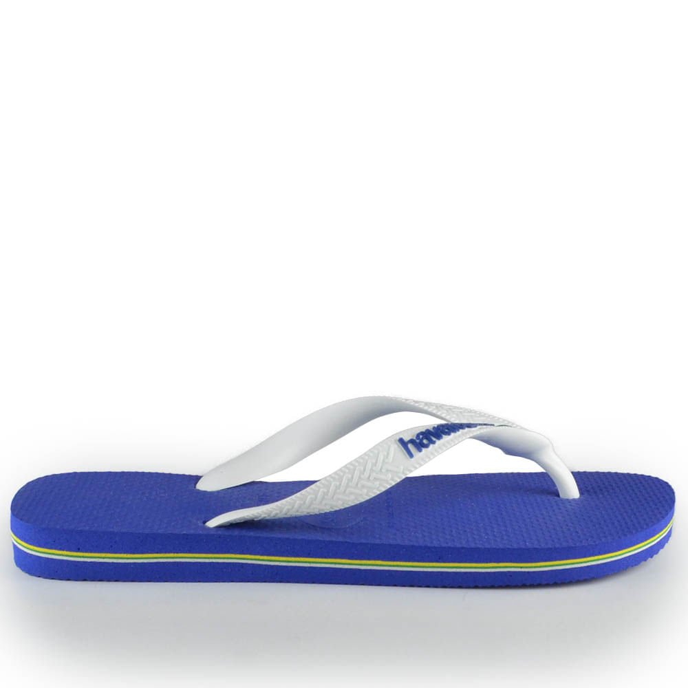 Chinelo Havaianas Masculino BRASIL LOGO Branco/Azul 2