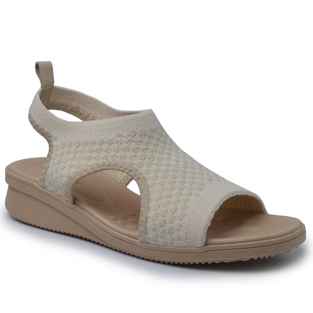 Sandália Anabela Usaflex Feminina AE2035 Bege 2