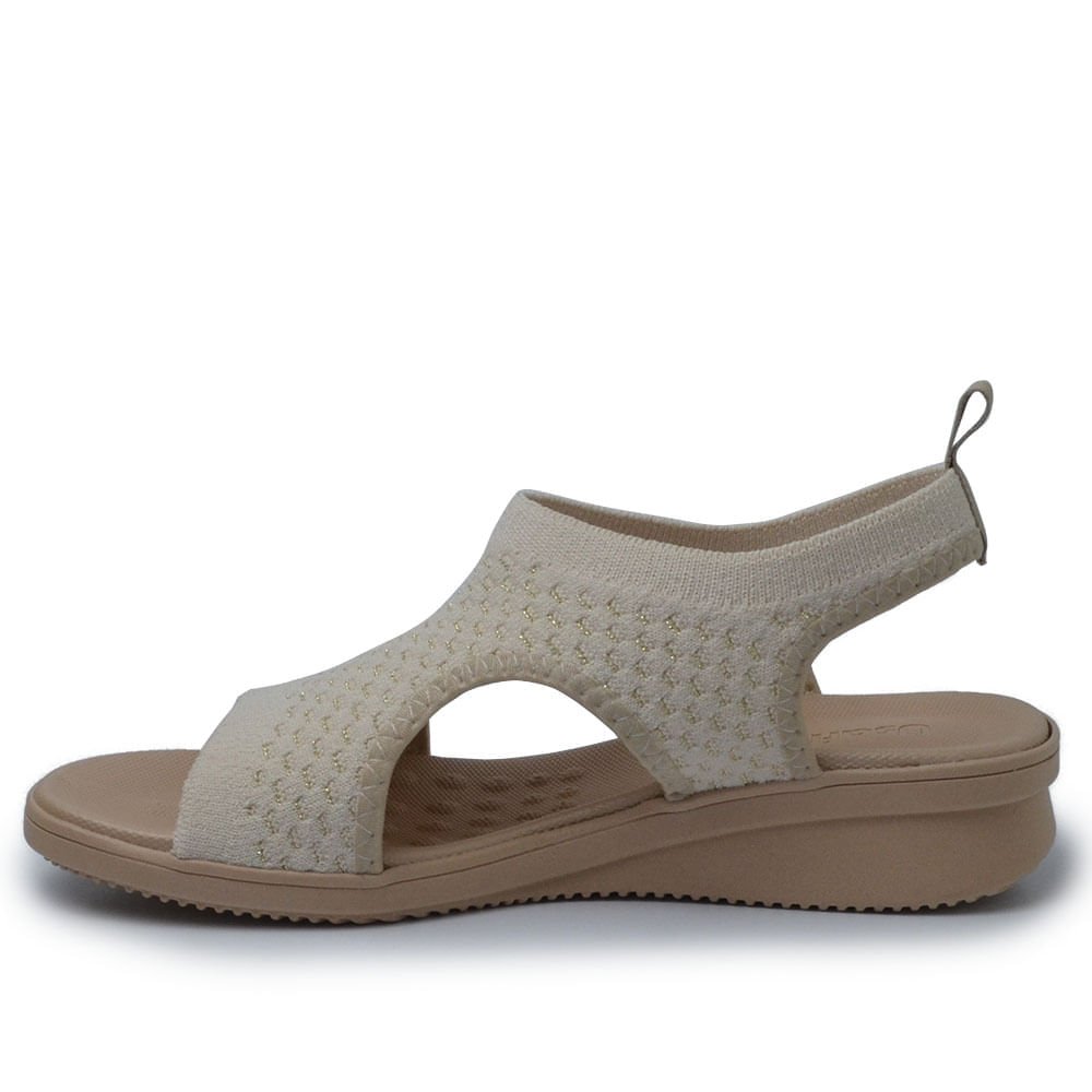 Sandália Anabela Usaflex Feminina AE2035 Bege 3