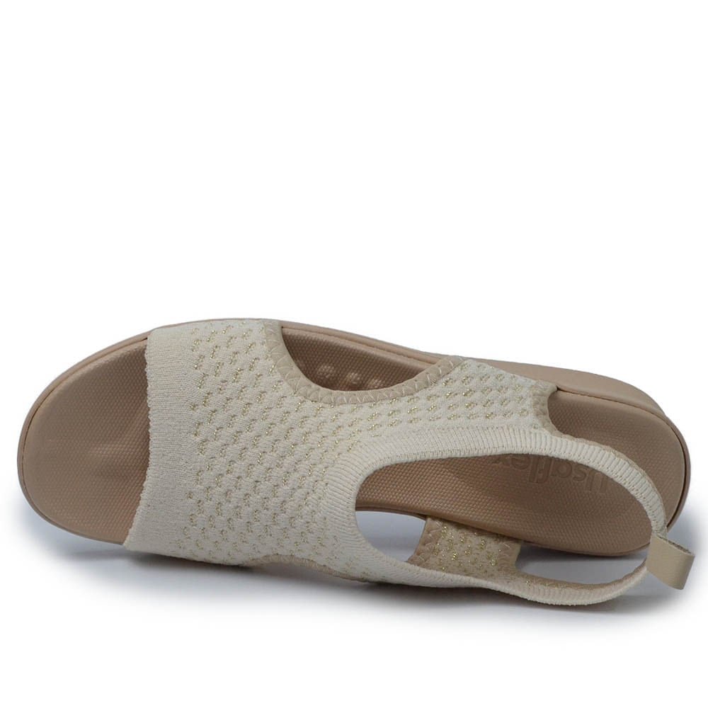 Sandália Anabela Usaflex Feminina AE2035 Bege 4