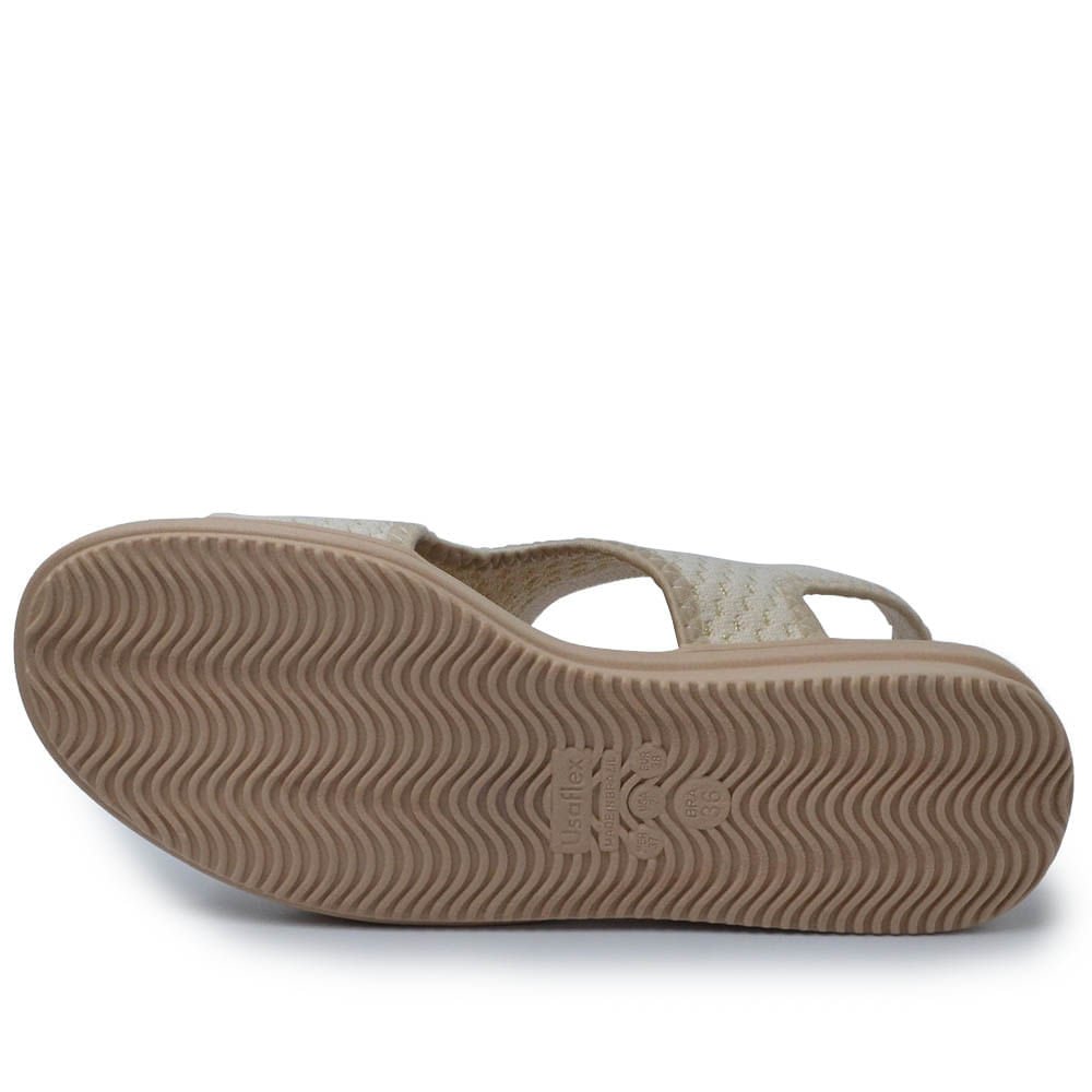 Sandália Anabela Usaflex Feminina AE2035 Bege 5