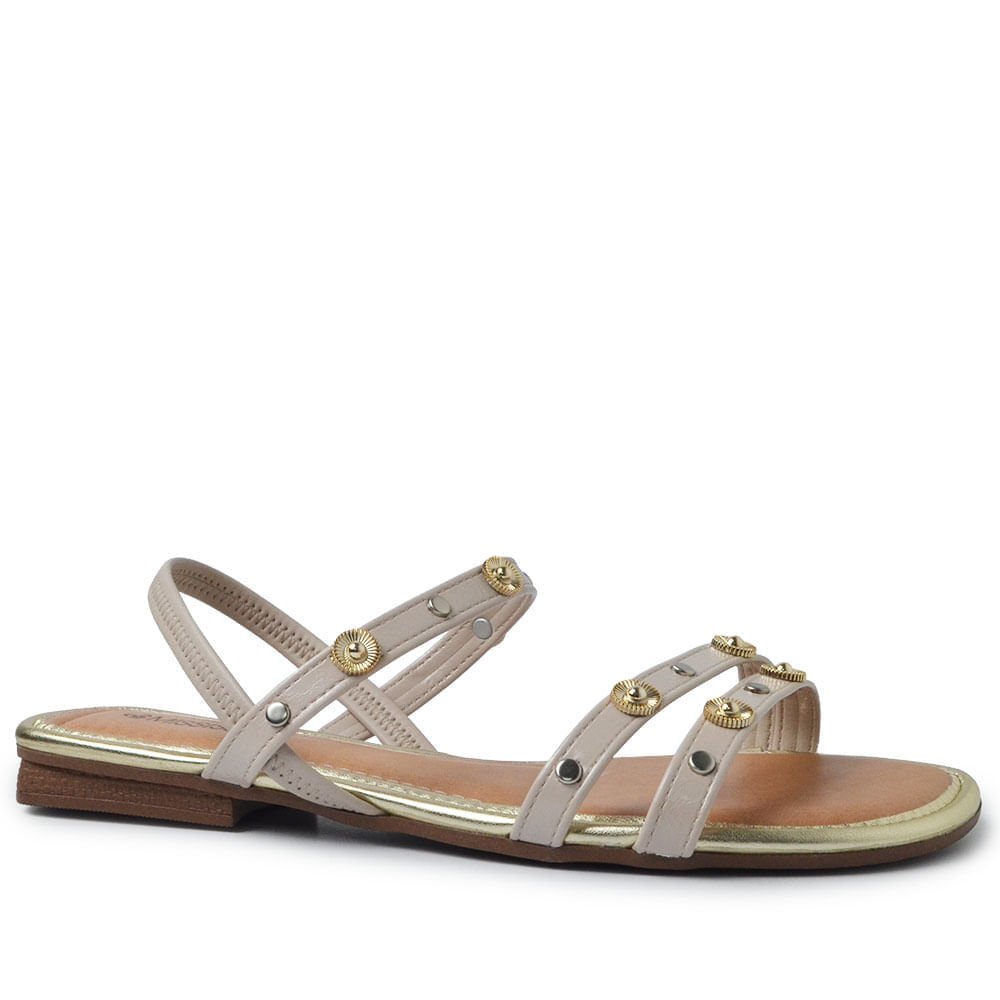 Sandália Rasteira Mississipi Feminina JO651 Bege 2