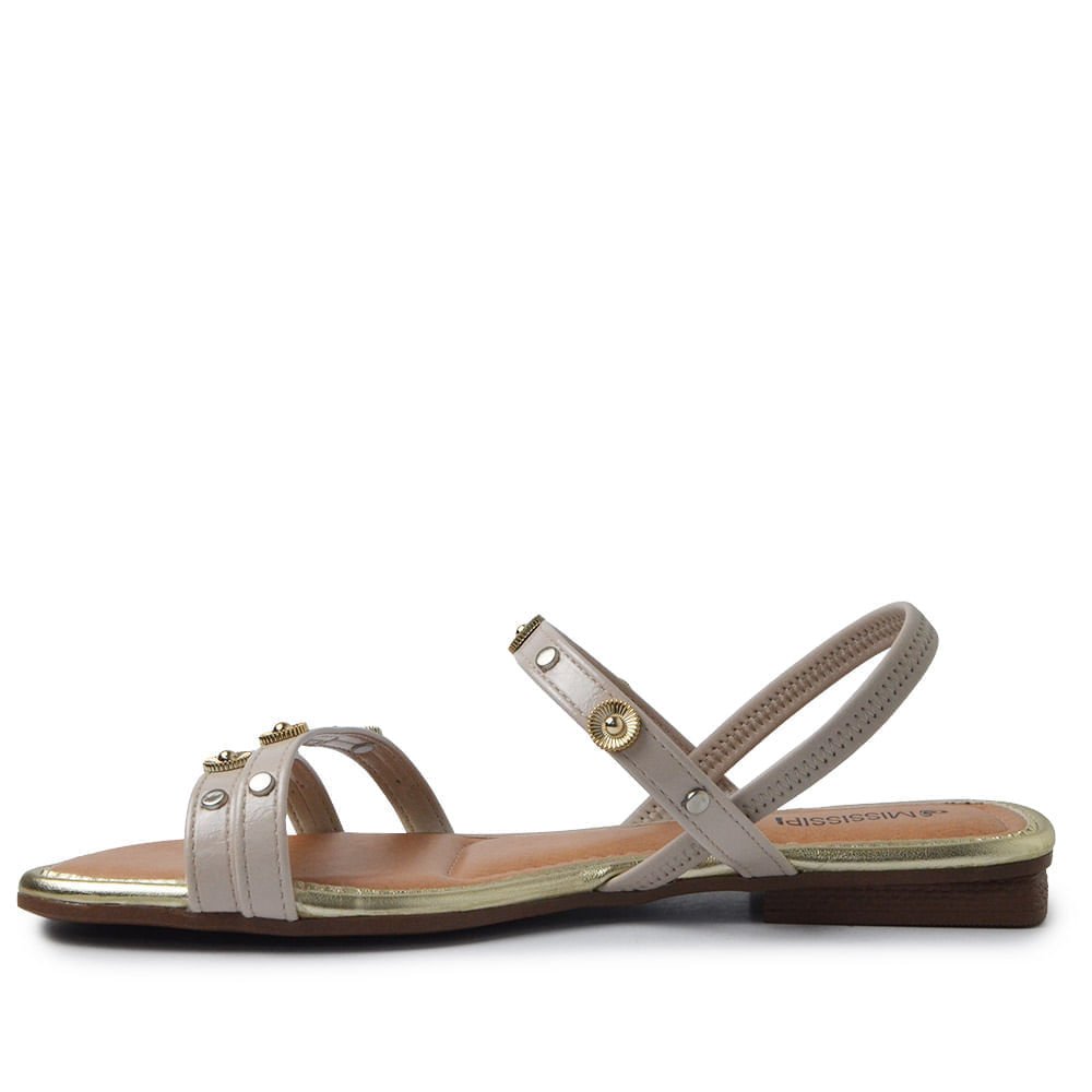 Sandália Rasteira Mississipi Feminina JO651 Bege 3