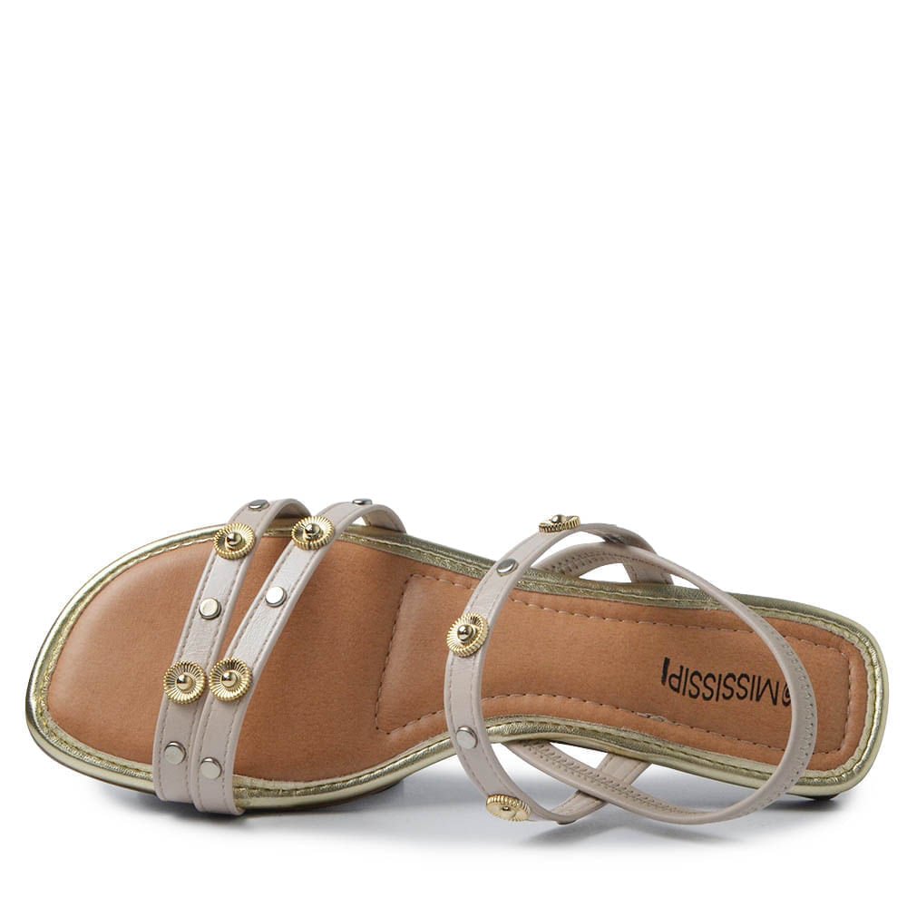 Sandália Rasteira Mississipi Feminina JO651 Bege 4