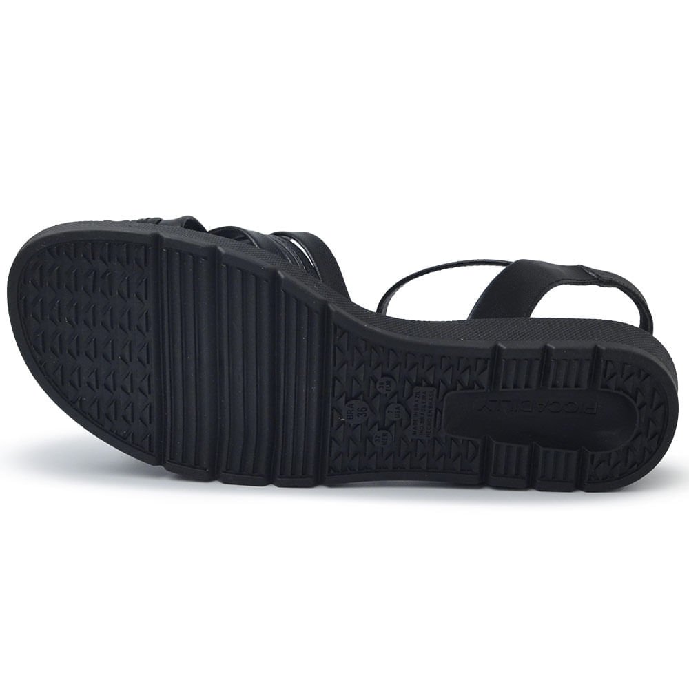 Sandália Rasteira Piccadilly Feminina 410035 Preto 5