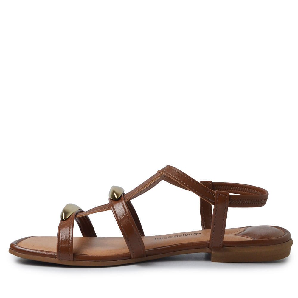 Sandália Rasteira Mississipi Feminina JO921 Marrom 3