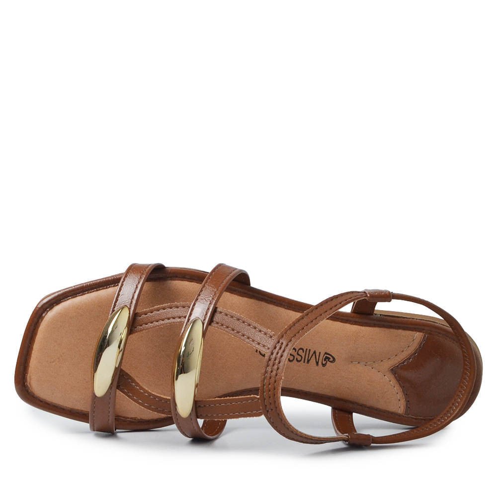 Sandália Rasteira Mississipi Feminina JO921 Marrom 4