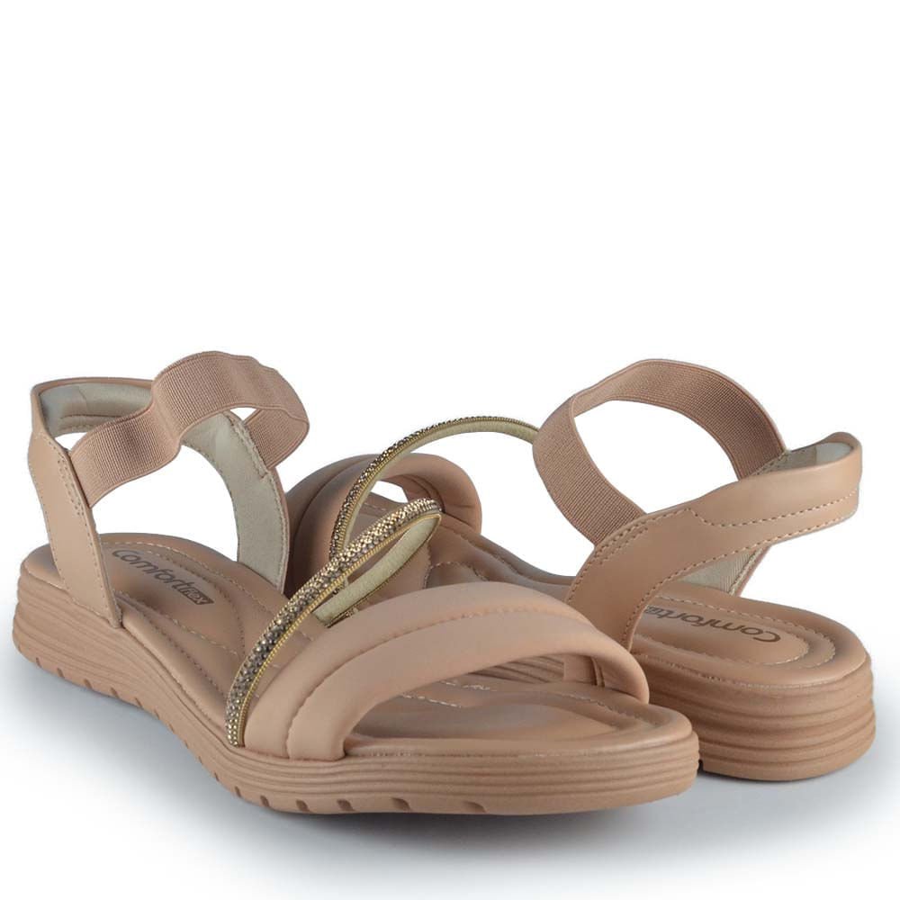Sandália Papete Comfortflex Feminina 2451405 Bege 6