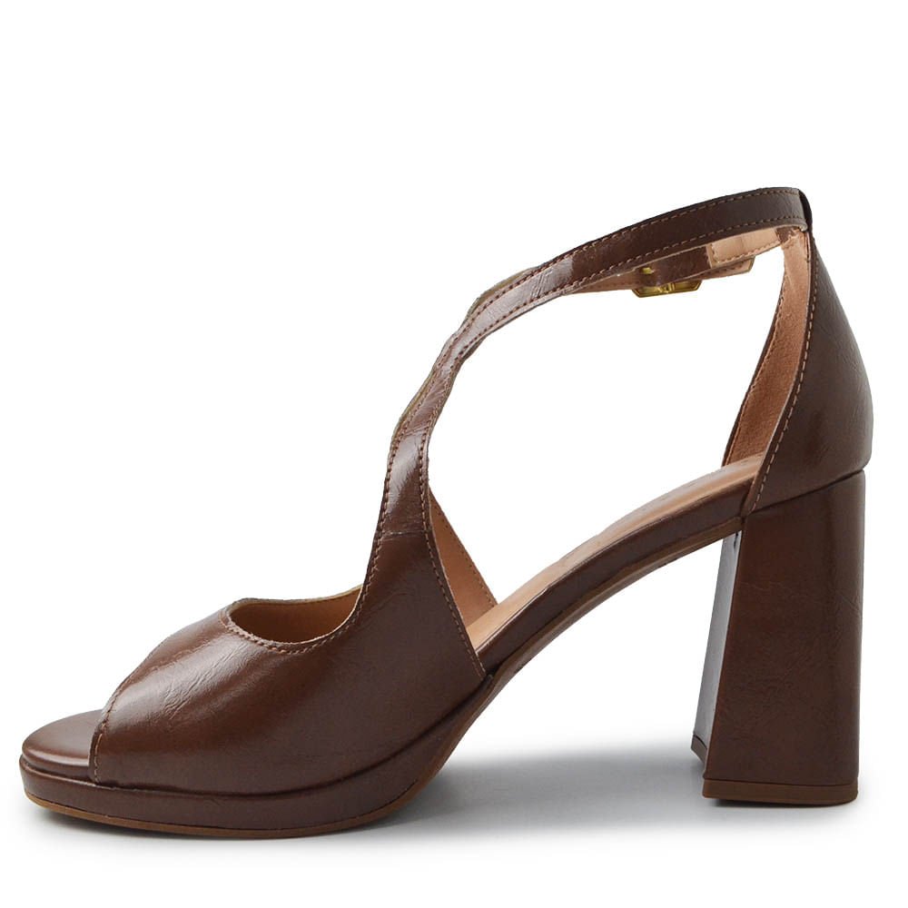 Sandália Salto Bloco Ramarim Feminina 2646103 Marrom 3