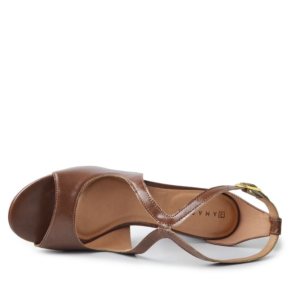 Sandália Salto Bloco Ramarim Feminina 2646103 Marrom 4