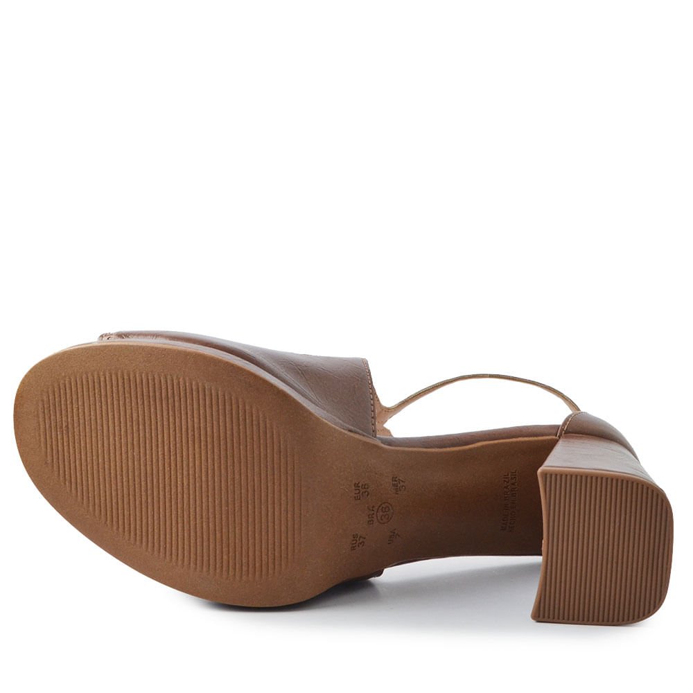 Sandália Salto Bloco Ramarim Feminina 2646103 Marrom 5