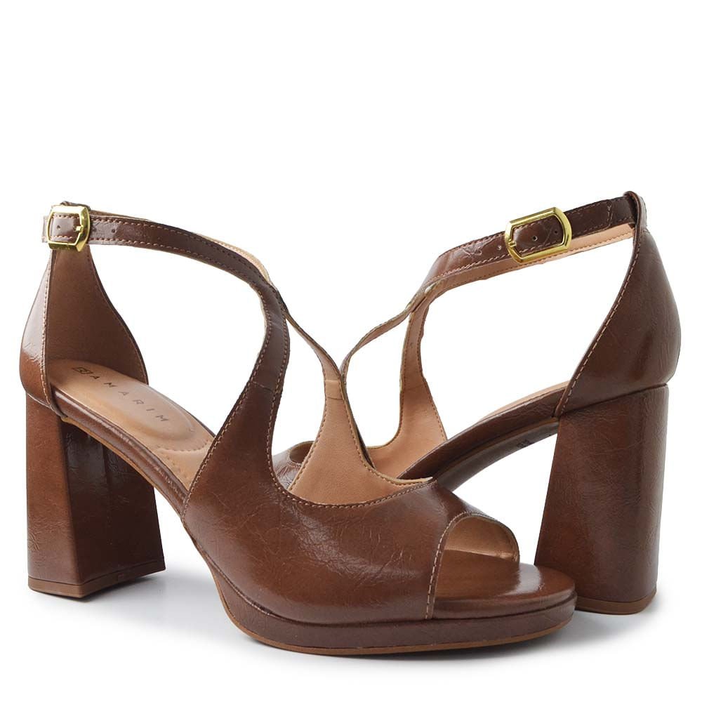 Sandália Salto Bloco Ramarim Feminina 2646103 Marrom 6