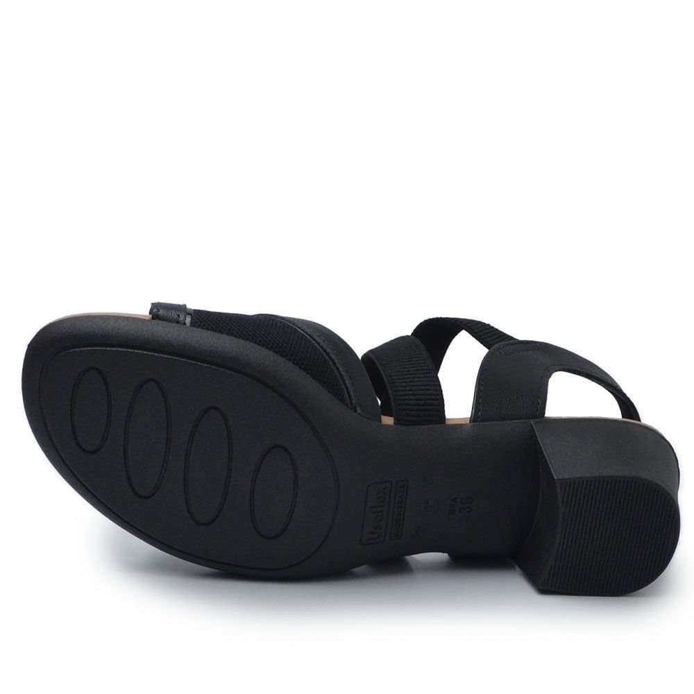 Sandália Usaflex Feminina Salto Baixo MM0803 Preto 5