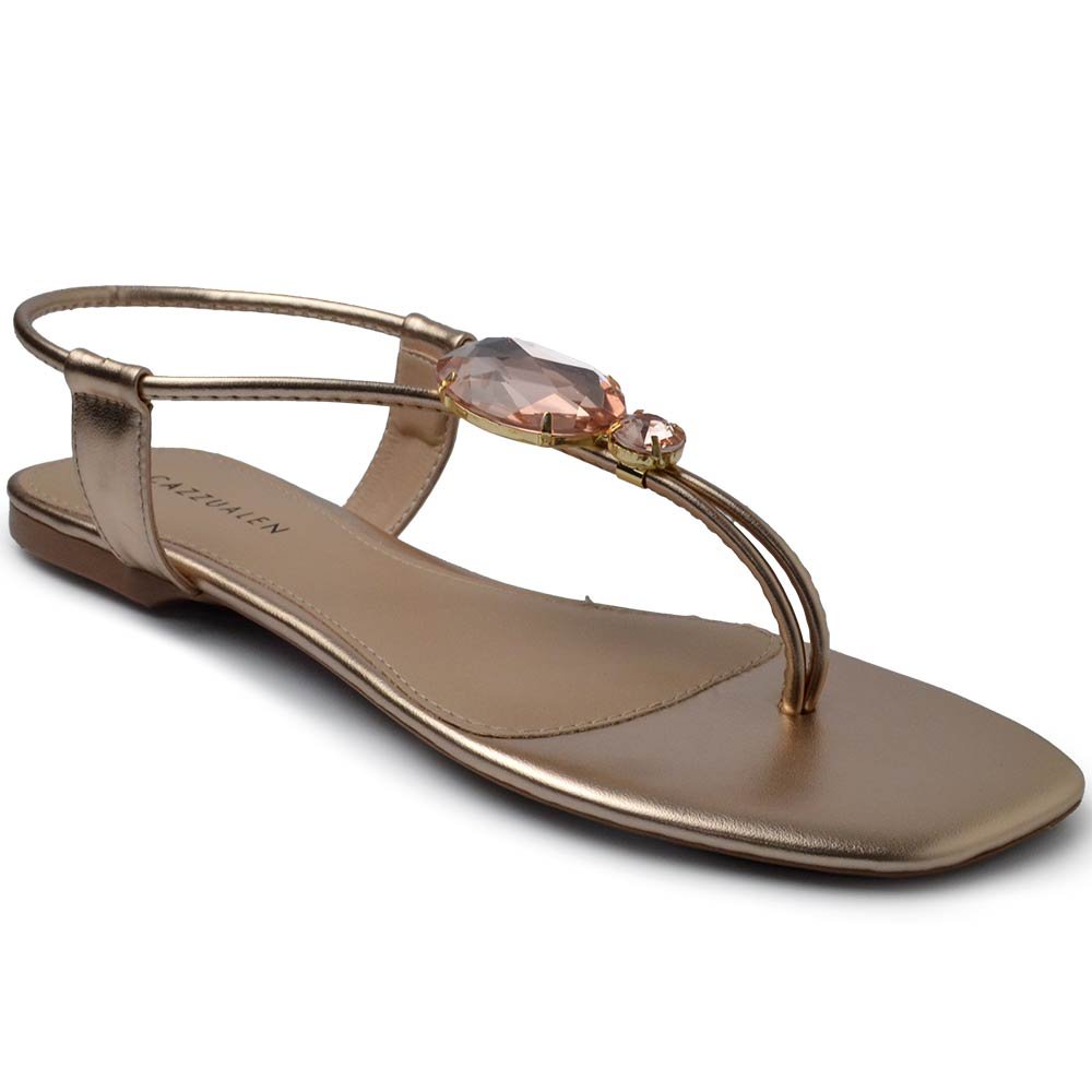 Sandália Rasteira Cazzualen Feminina 31.304 Rose Gold 2