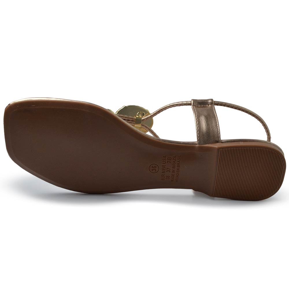 Sandália Rasteira Cazzualen Feminina 31.304 Rose Gold 5