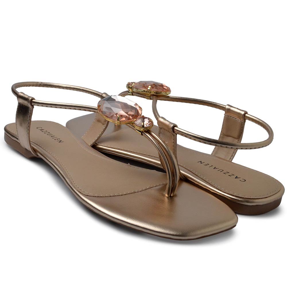 Sandália Rasteira Cazzualen Feminina 31.304 Rose Gold 6