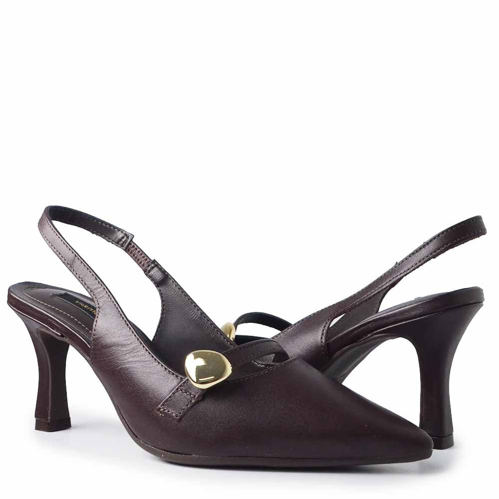 Scarpin Via Marte Feminino 350-004-01 Café 6