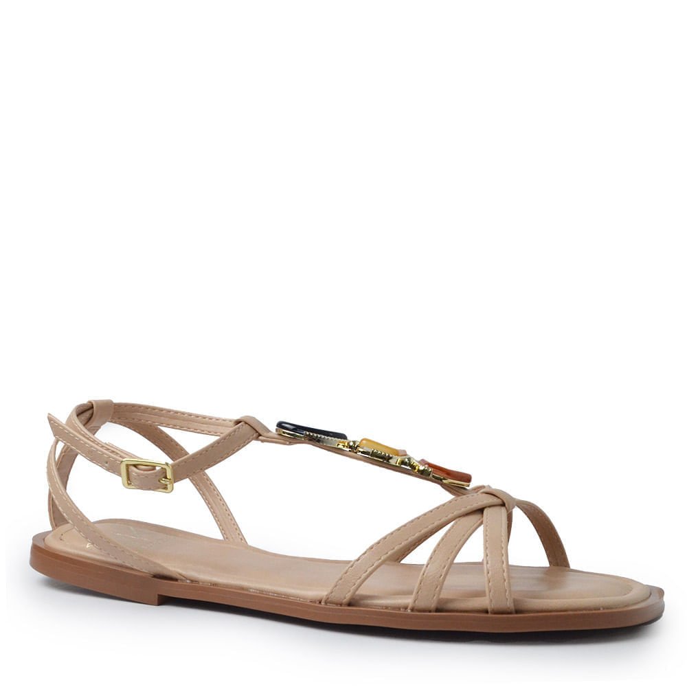 Sandália Rasteira Vero K Feminina 24003 Bege 2