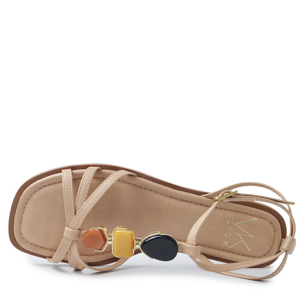Sandália Rasteira Vero K Feminina 24003 Bege 4