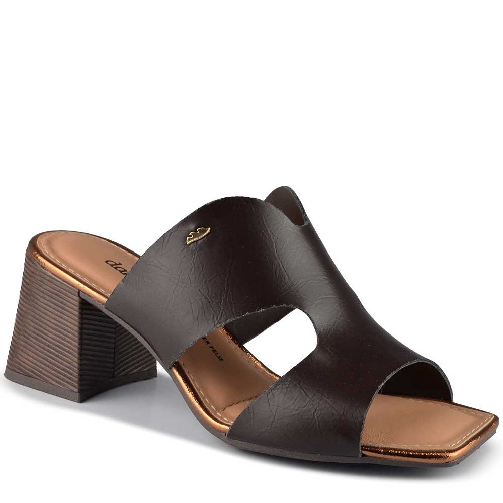 Tamanco Dakota Feminino Salto Bloco Y9191 Café 2