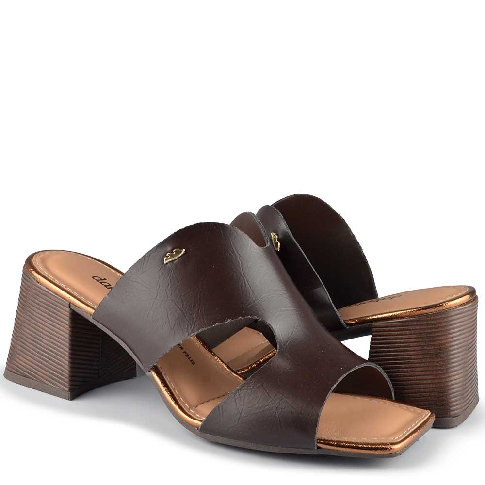 Tamanco Dakota Feminino Salto Bloco Y9191 Café 6