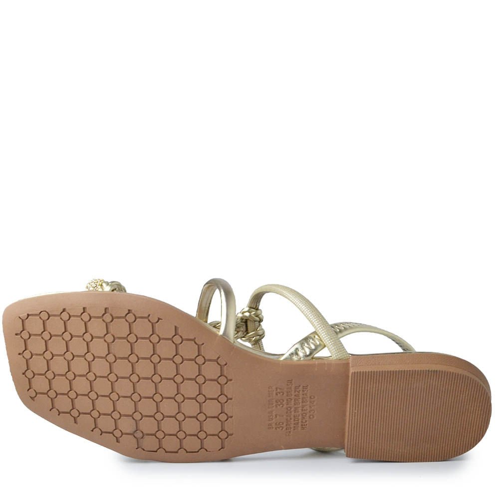 Sandália Rasteira Mississipi Feminina JO662 Dourado 5