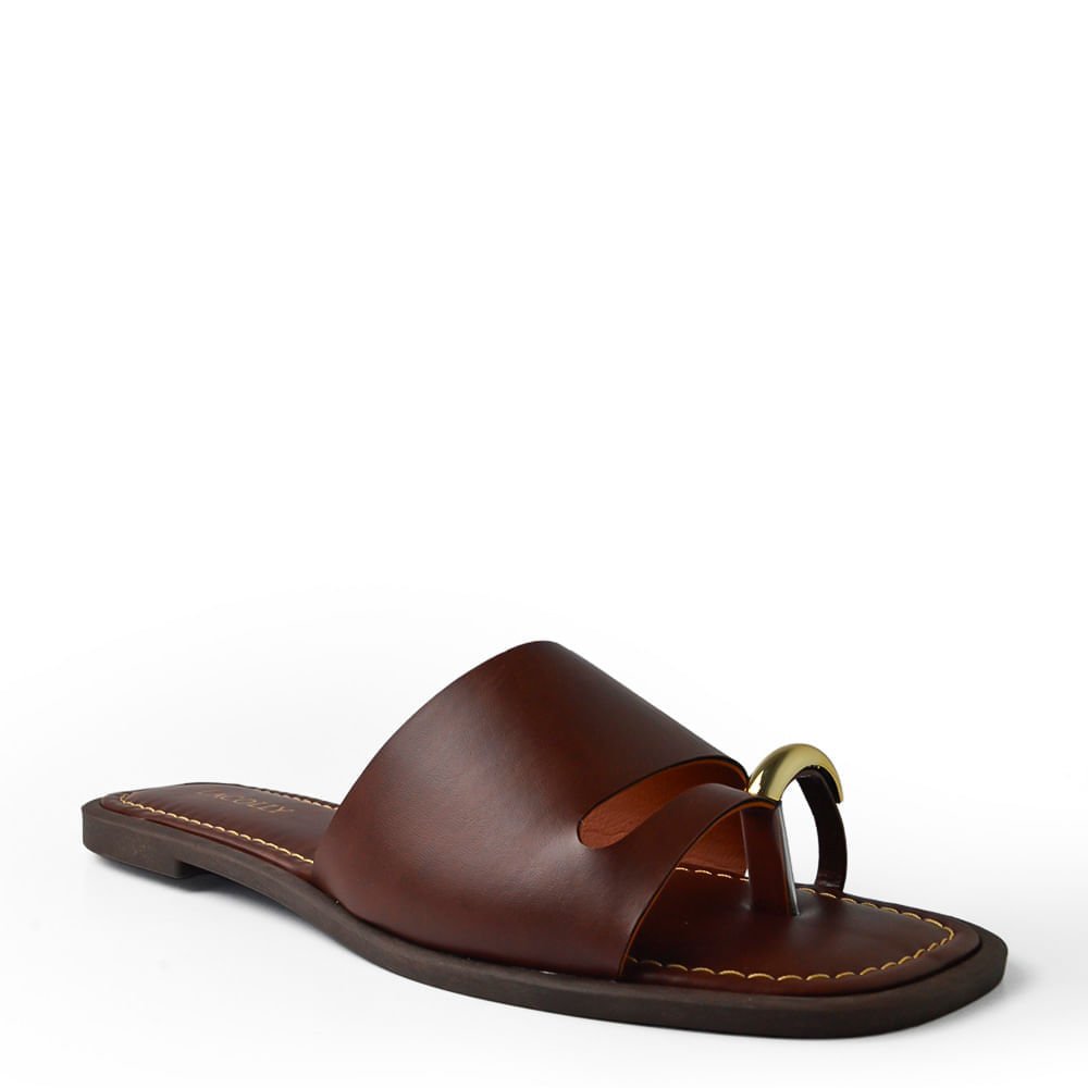 Sandália Rasteira Lacolly Feminina 951944 Marrom 2