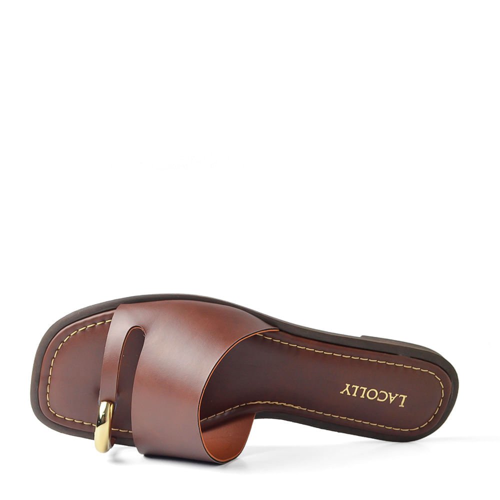 Sandália Rasteira Lacolly Feminina 951944 Marrom 4