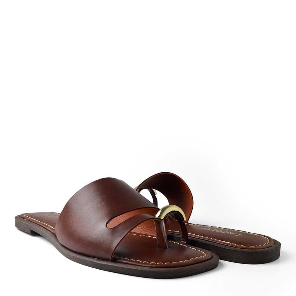 Sandália Rasteira Lacolly Feminina 951944 Marrom 6