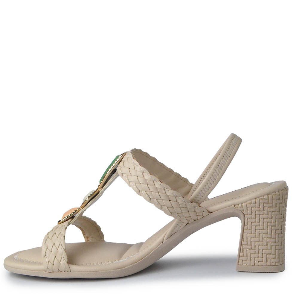 Sandália Mississipi de Salto Bloco Feminina JO482 Branco 3